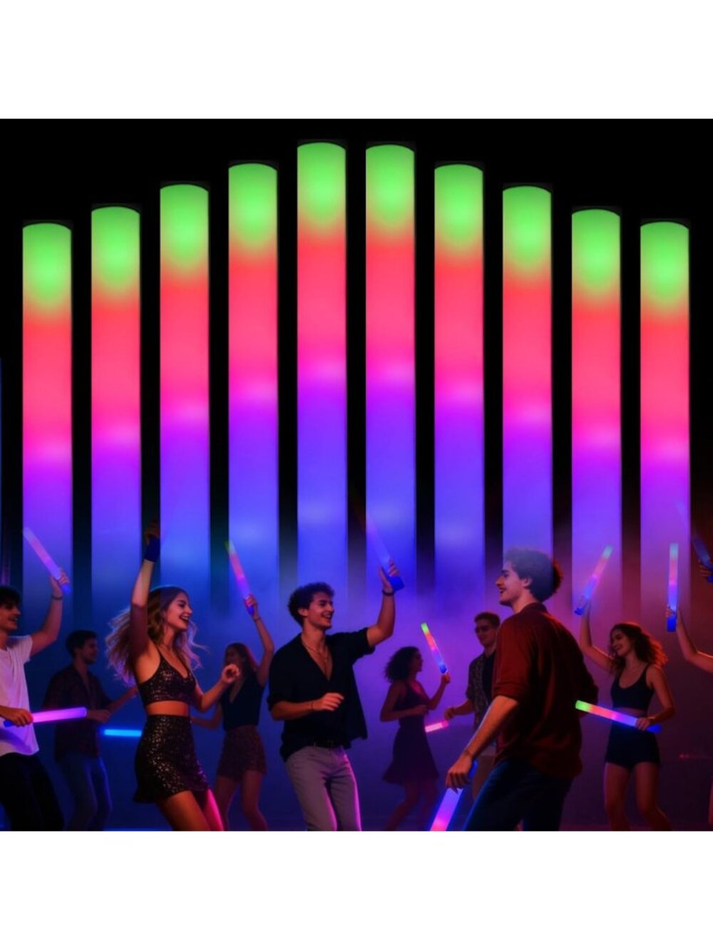 118 Pack Glow Sticks - Light Up Foam Party Favors, 3 Flashing Modes for Events